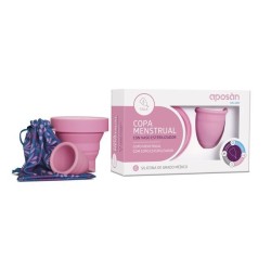 COPA MENSTRUAL CON VASO ESTERILIZADOR APOSAN TALLA S