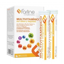 MULTIVITAMÍNICO FARLINE CON CALCIO Y MAGNESIO 30 COMPRIMIDOS EFERVESCENTES