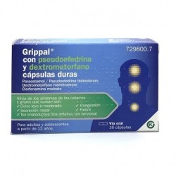 GRIPPAL CON PSEUDOEFEDRINA Y DEXTROMETORFANO 16 CÁPSULAS DURAS