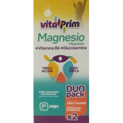 VITALPRIM MAGNESIO + VITAMINA B6 + GLUCOSAMINA DUO PACK 2X20 COMPRIMIDOS EFERVESCENTES