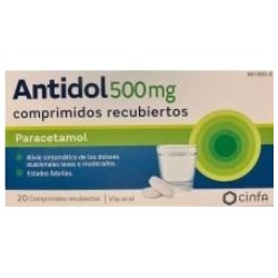 ANTIDOL 500 MG 20 COMPRIMIDOS RECUBIERTOS