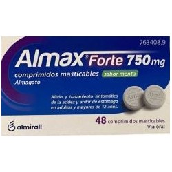 ALMAX FORTE 750 MG 48 COMPRIMIDOS MASTICABLES SABOR MENTA