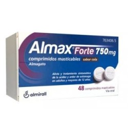 ALMAX FORTE 750 MG 48 COMPRIMIDOS MASTICABLES SABOR COLA